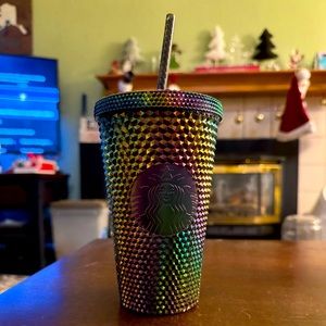 Starbucks Tumbler studded oil slick rainbow 16oz
